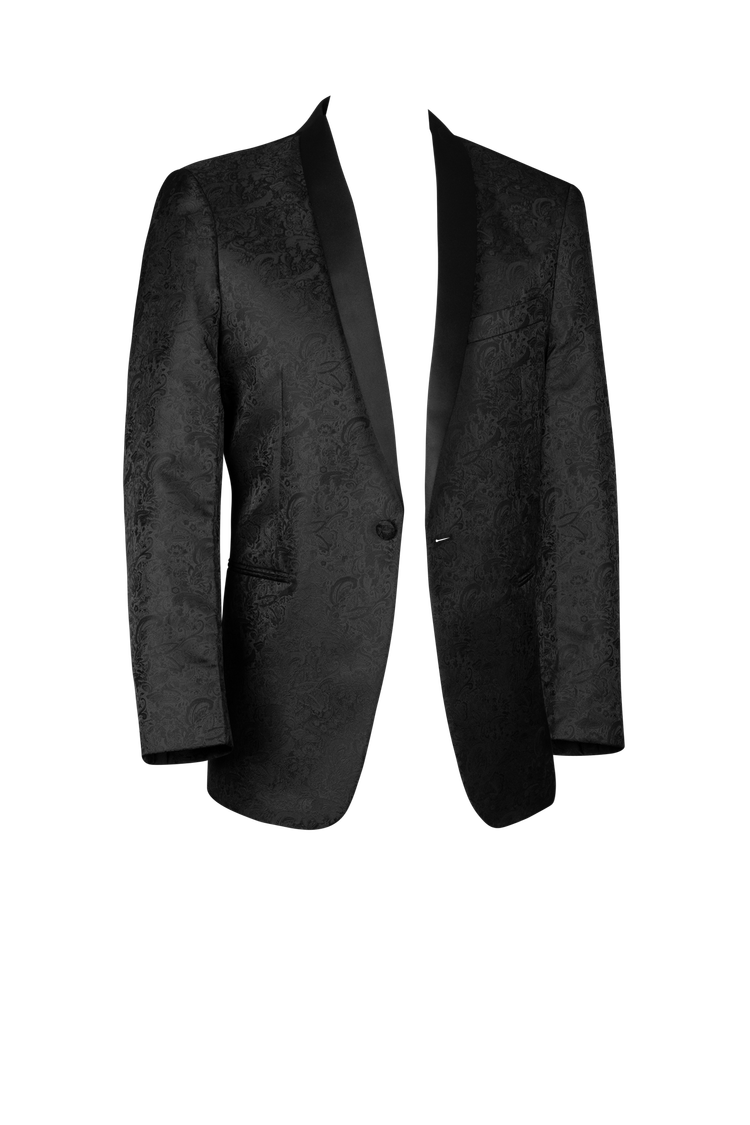 Black Paisley Aries Tuxedo Coat