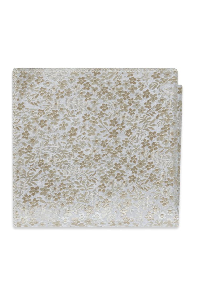 Champagne Floral Pocket Square