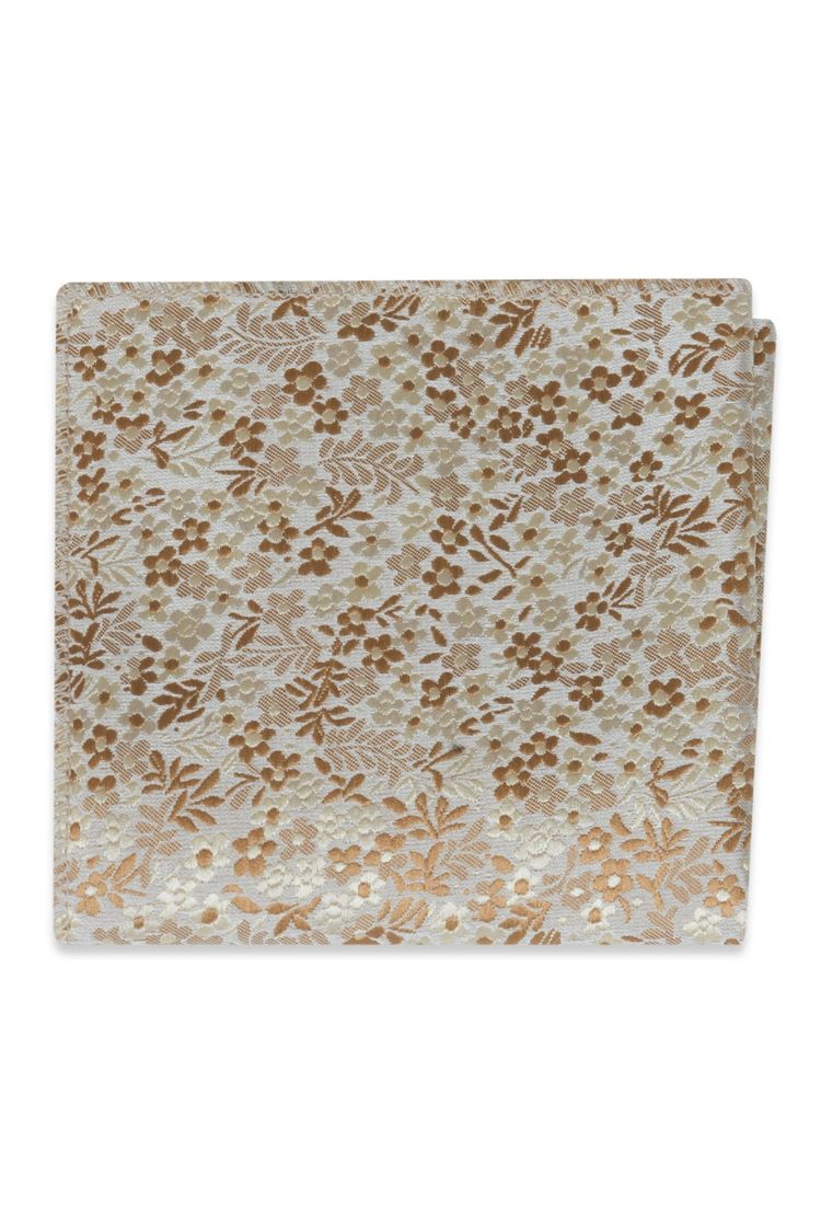 Gold Floral Pocket Square