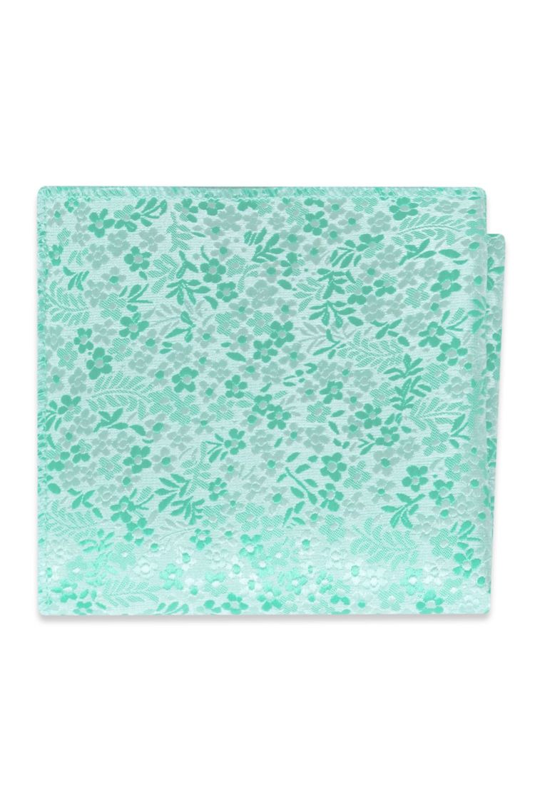 Mint Floral Pocket Square