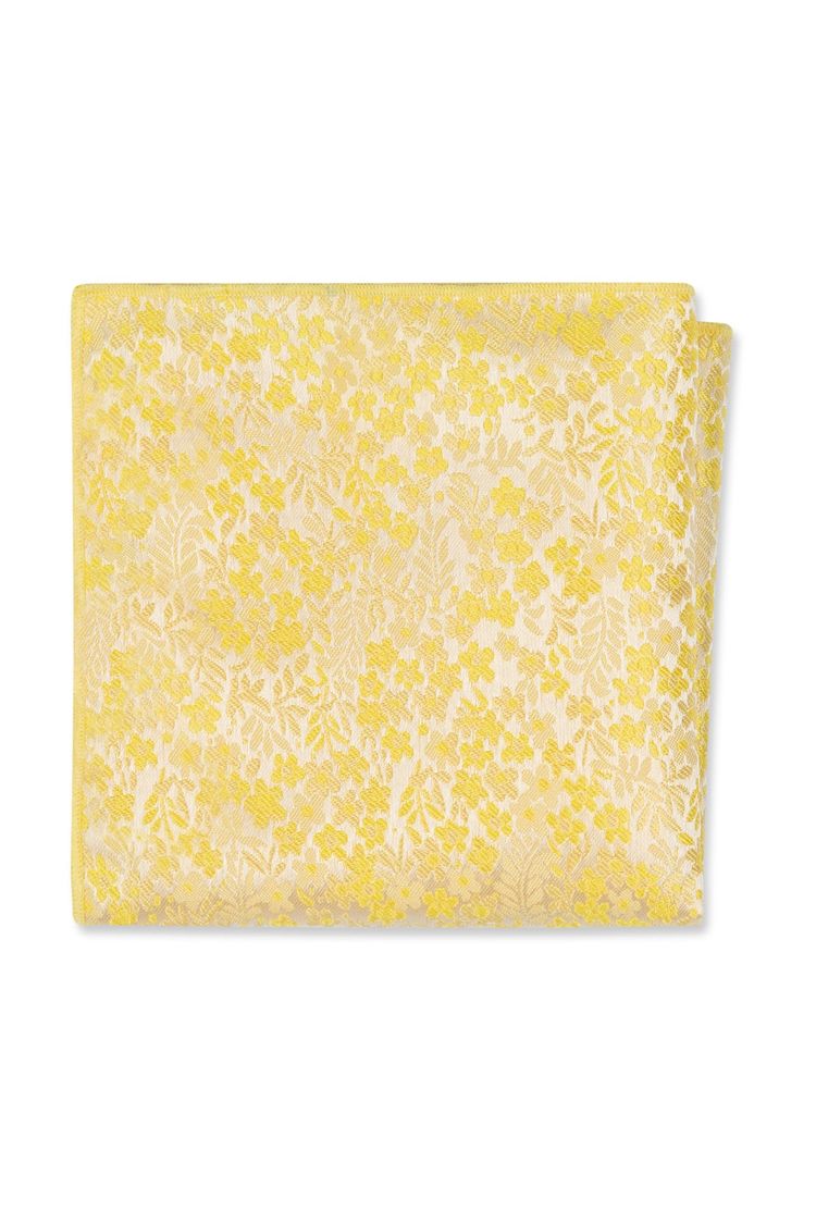 Yellow Floral Pocket Square