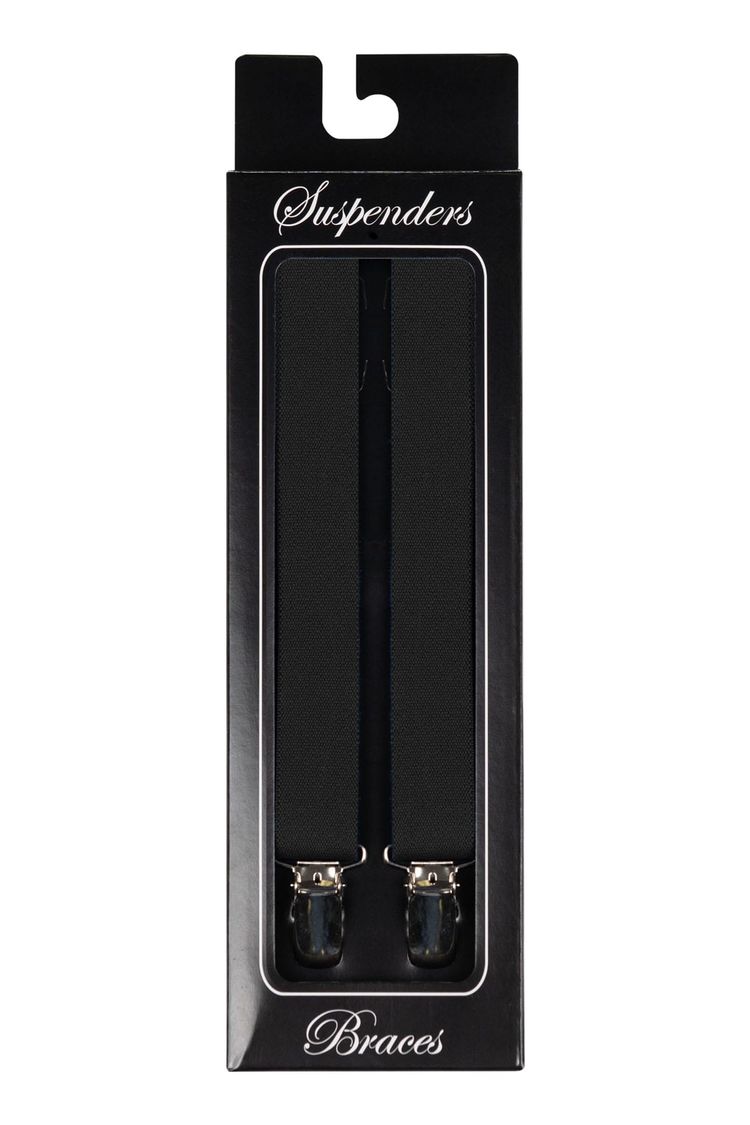 Black Clip-On Suspenders